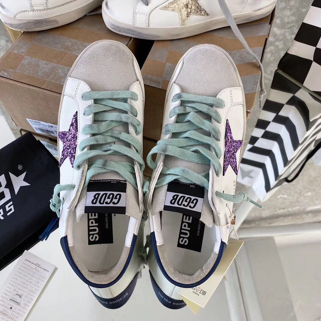 Golden Goose White purple star
