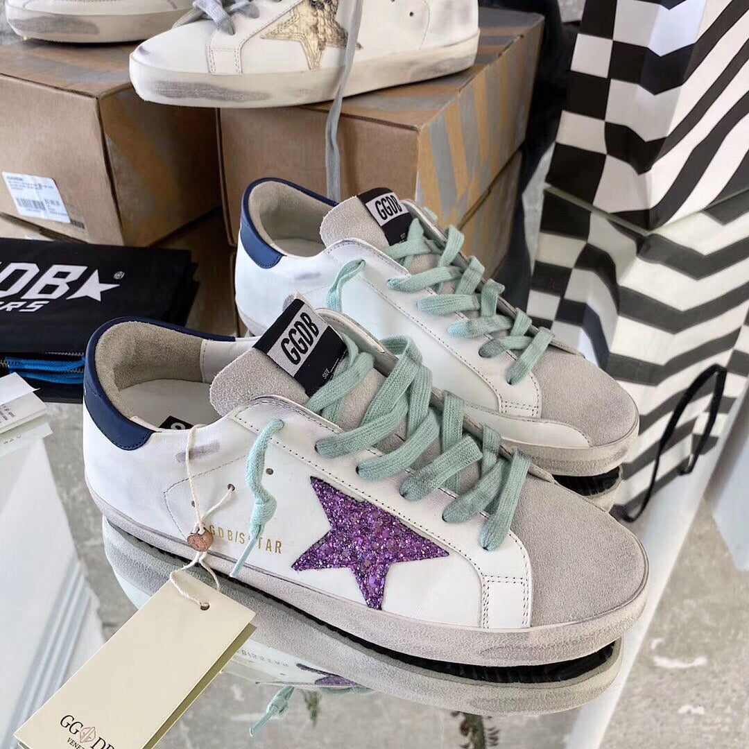 Golden Goose White purple star
