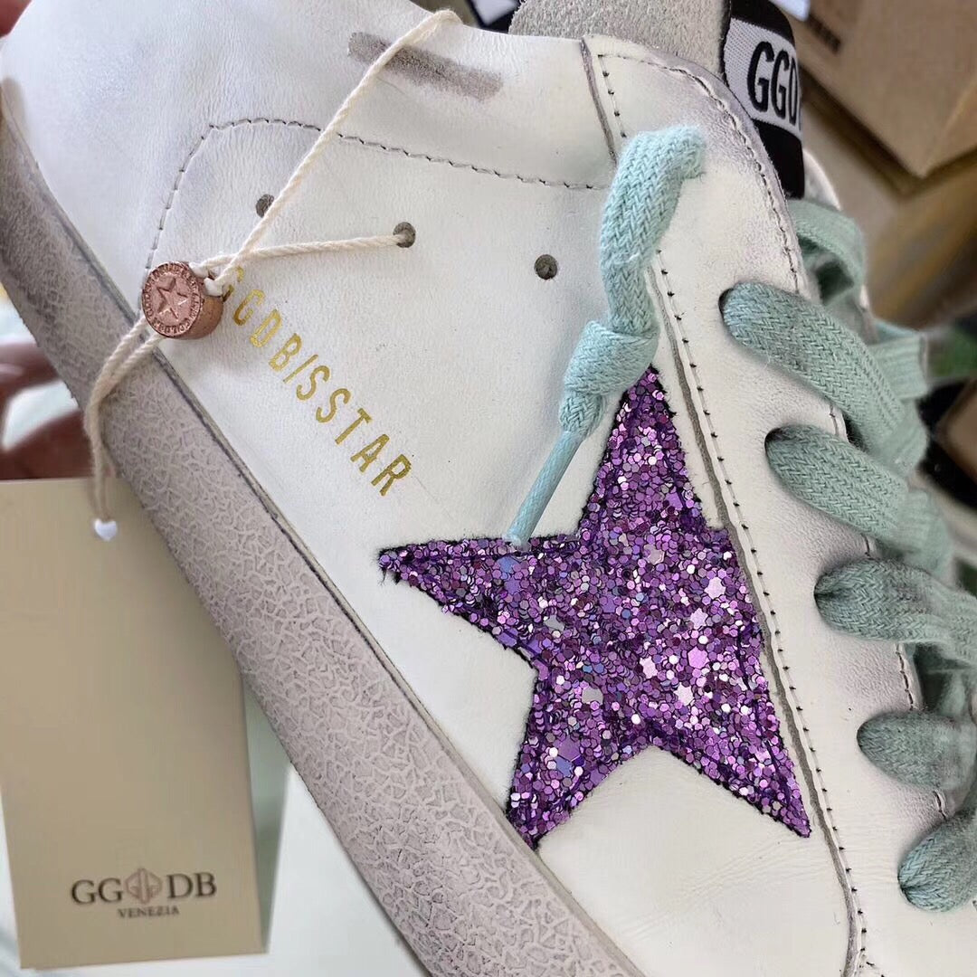 Golden Goose White purple star