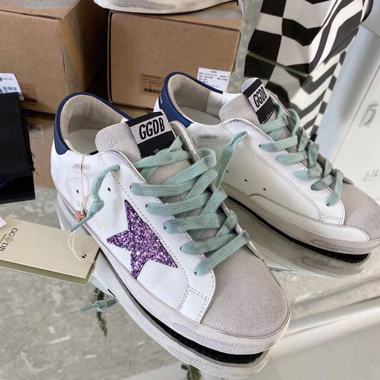 Golden Goose White purple star